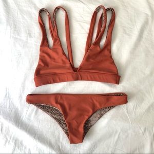 Acacia Swim Plantation Top + Makai Bikini in Peach